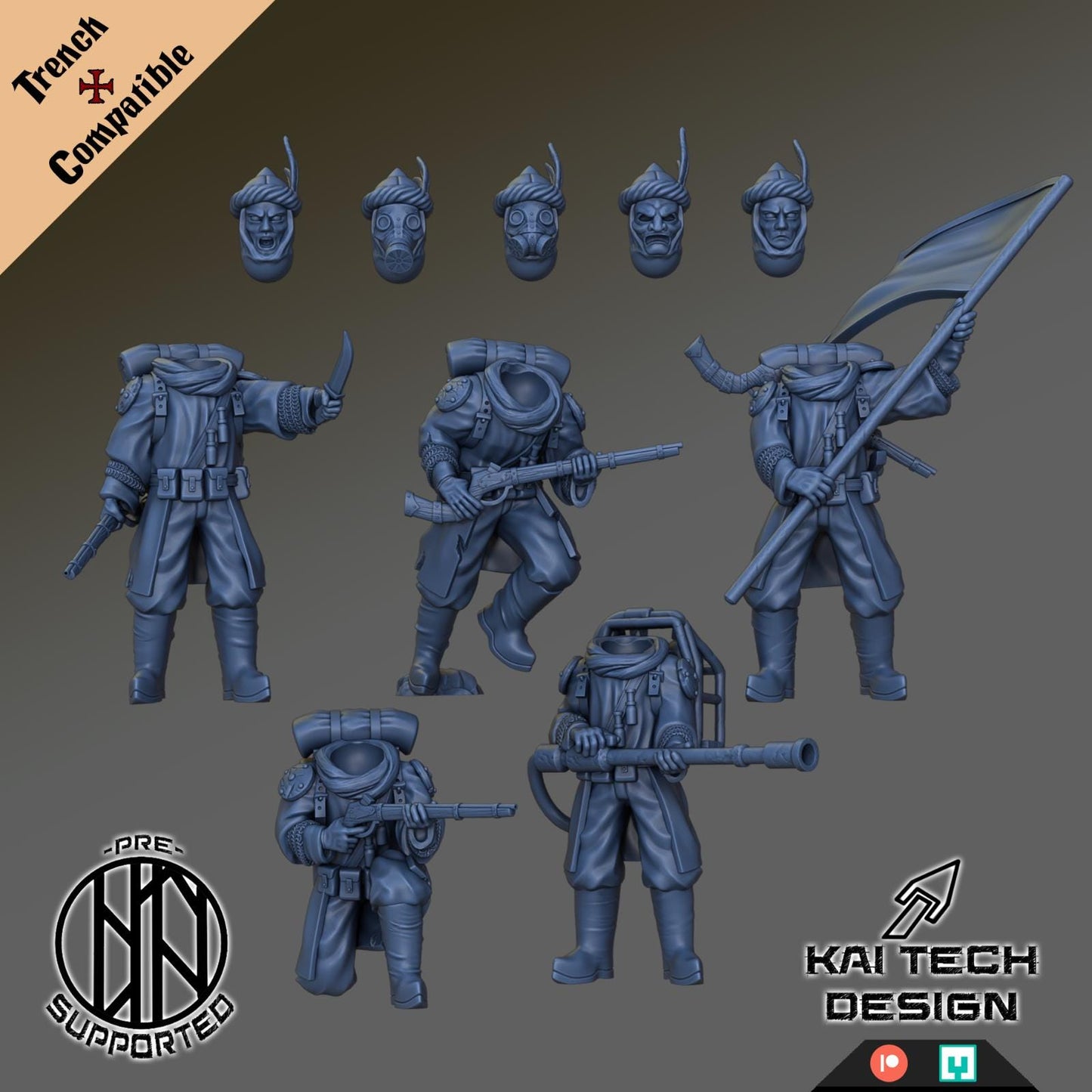 Iron Sultanate - Azebs with Trench style bases! Trench Crusade Compatible