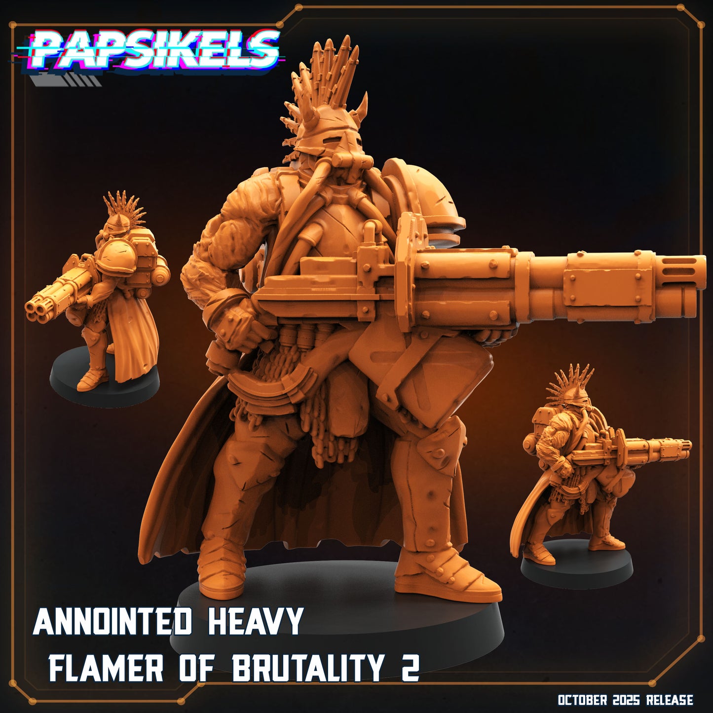 Trench Crusade Compatible– Annointed Flamer of Brutality – Trench Bases Included