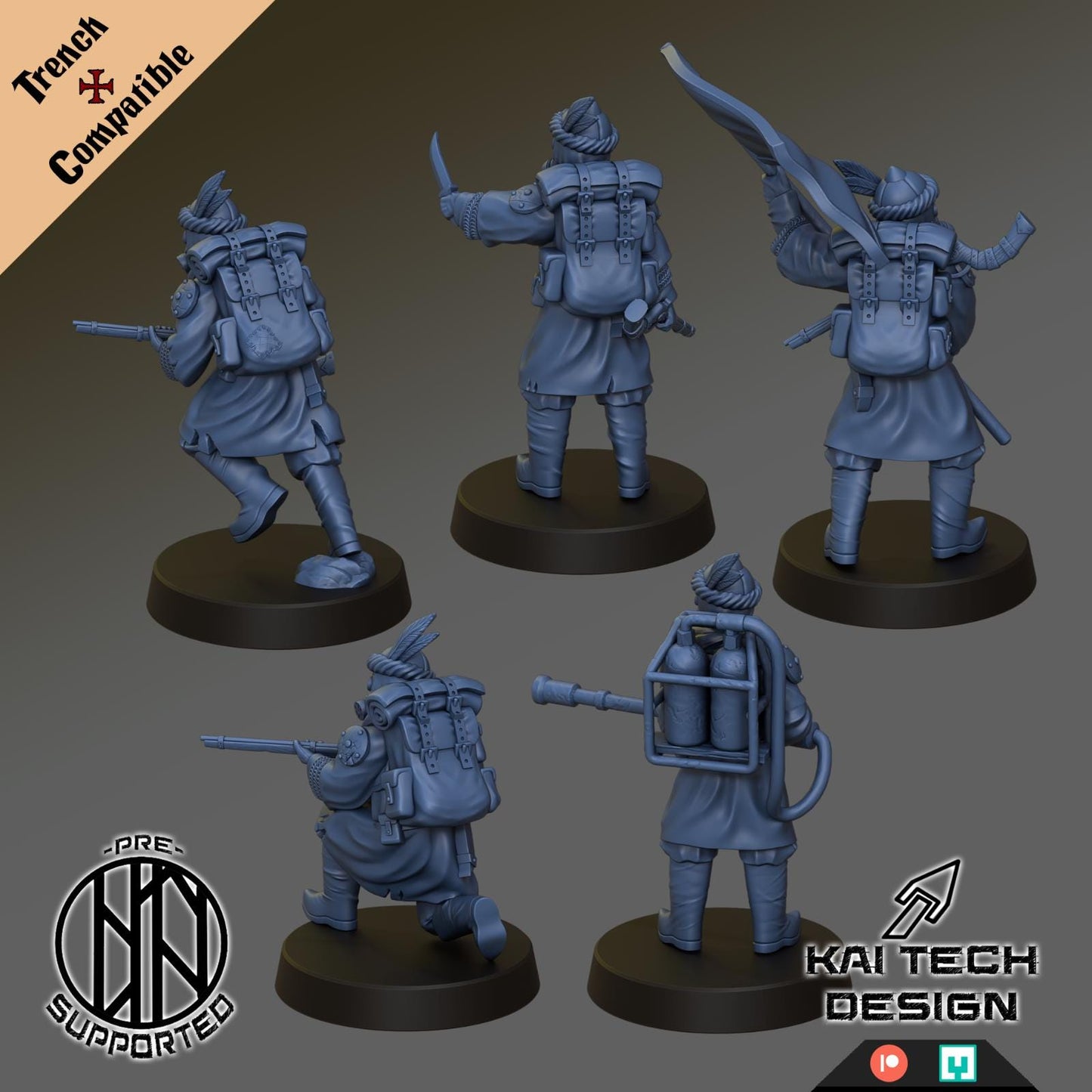 Iron Sultanate - Azebs with Trench style bases! Trench Crusade Compatible