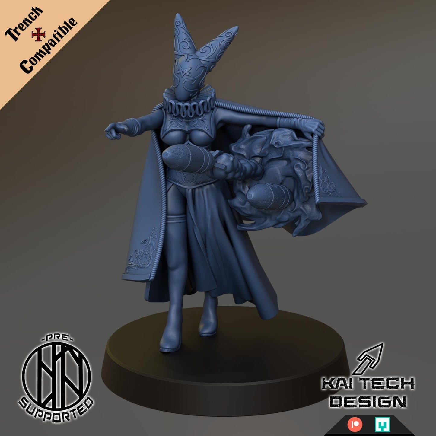 Trench Crusade Compatible Artillery Witch x2 - KaiTech - With Trench Style Bases