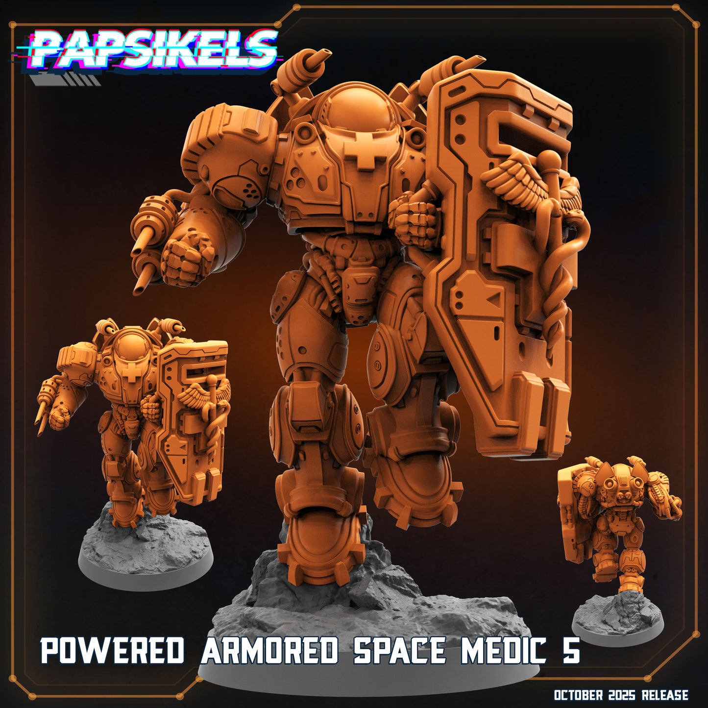 Power Armored Space Medic x5 | Sci-Fi Medic | Papsikels | WH & OPR Compatible