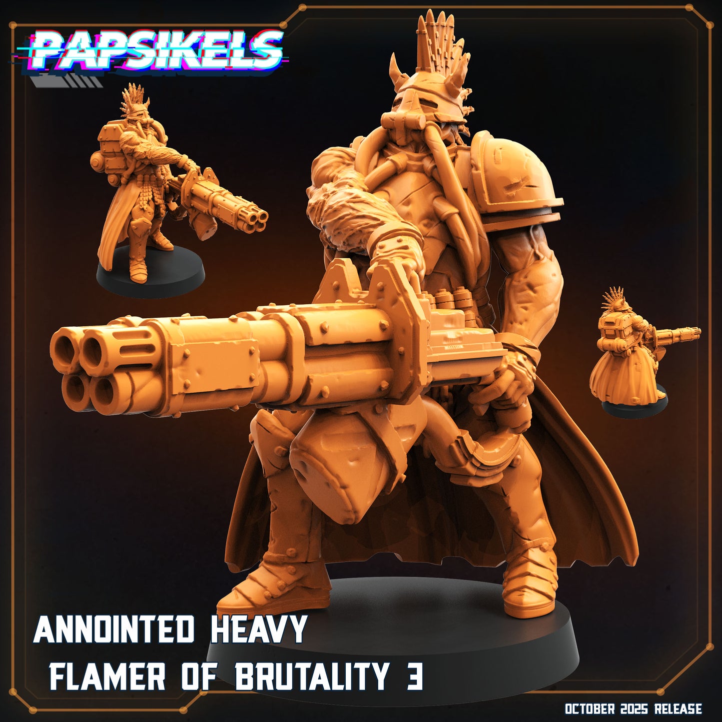 Trench Crusade Compatible– Annointed Flamer of Brutality – Trench Bases Included