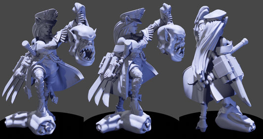 Commissar Yaeko – Sci-Fi Officer Hero | Grimdark Commander | Imperial Guard-Style Proxy Miniature
