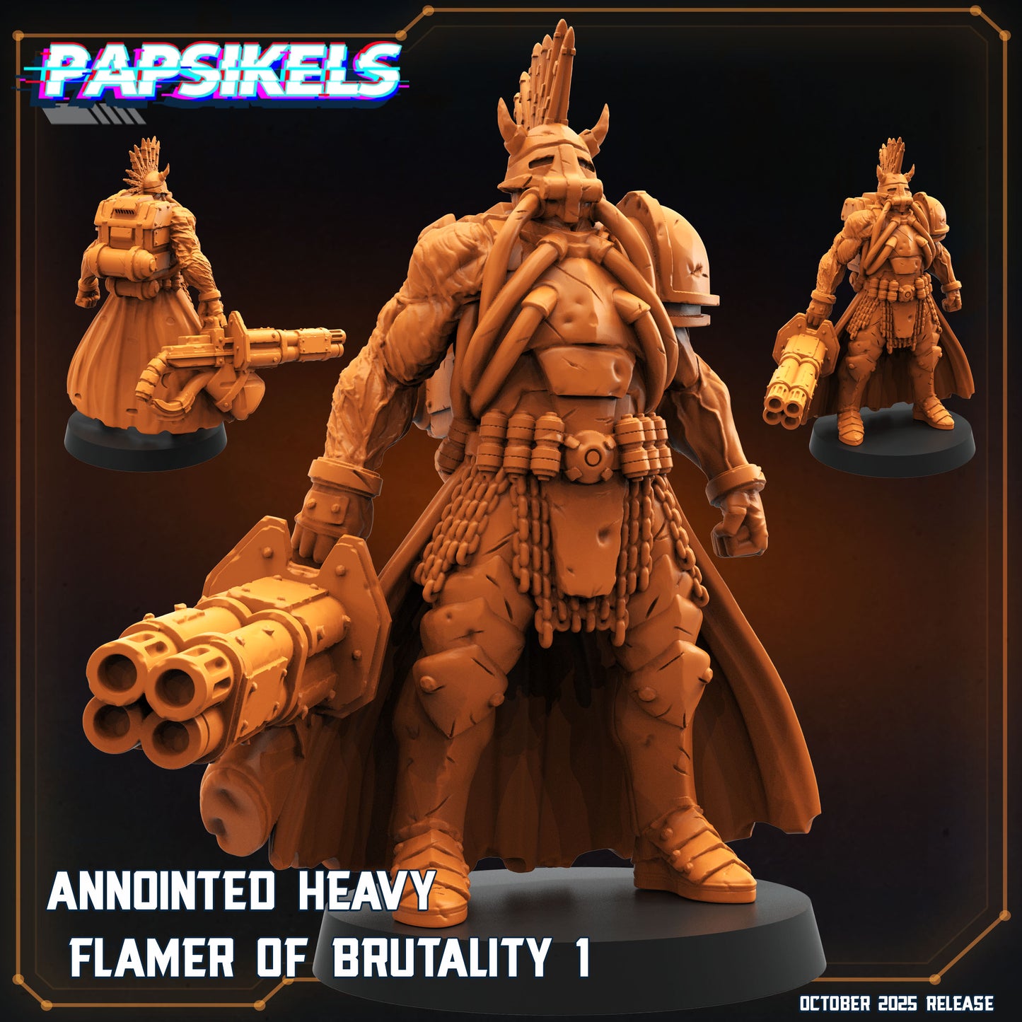 Trench Crusade Compatible– Annointed Flamer of Brutality – Trench Bases Included