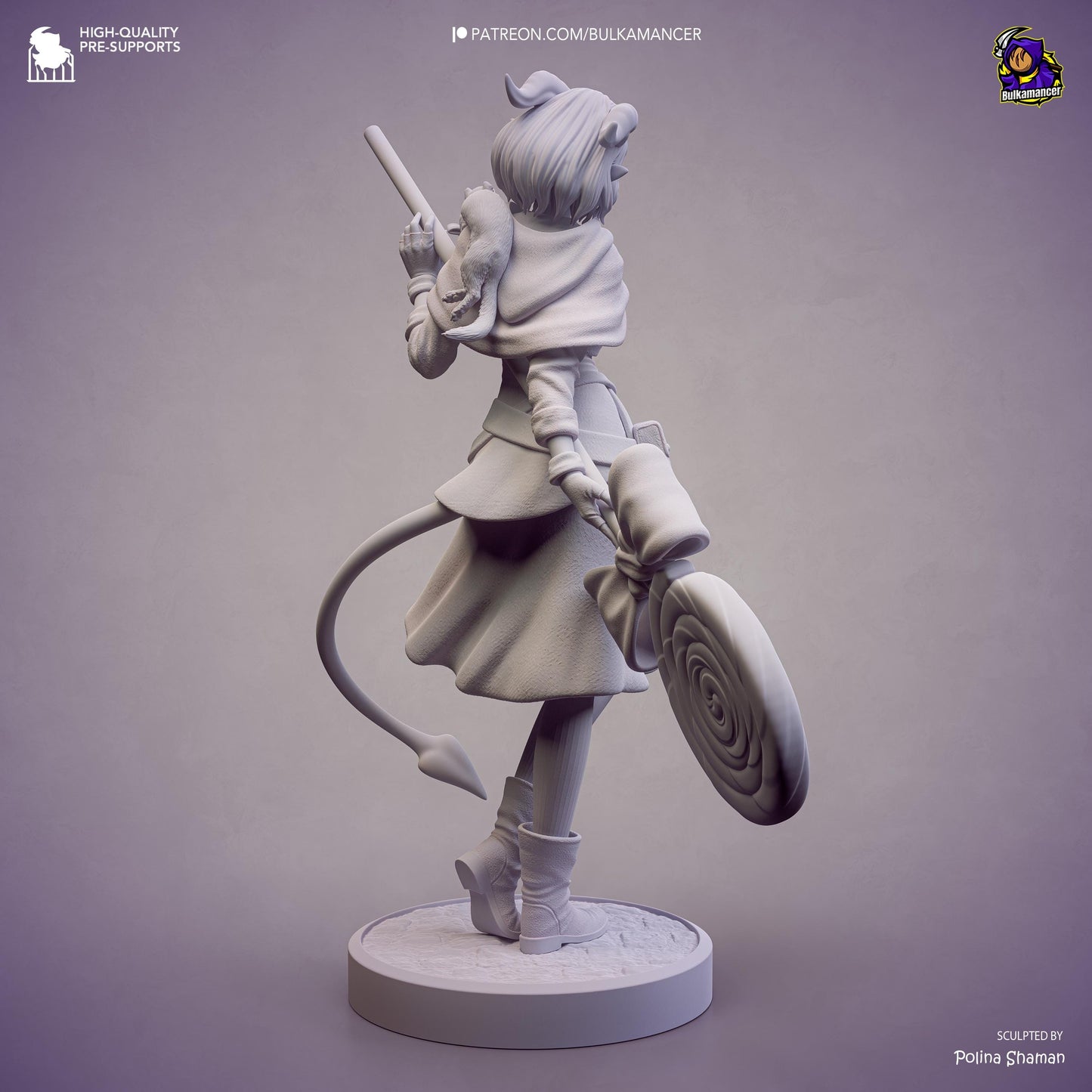 Prankster Pudding Unpainted Resin Statue | Cute Fantasy Trickster Girl Figure | Candy Staff Display Model