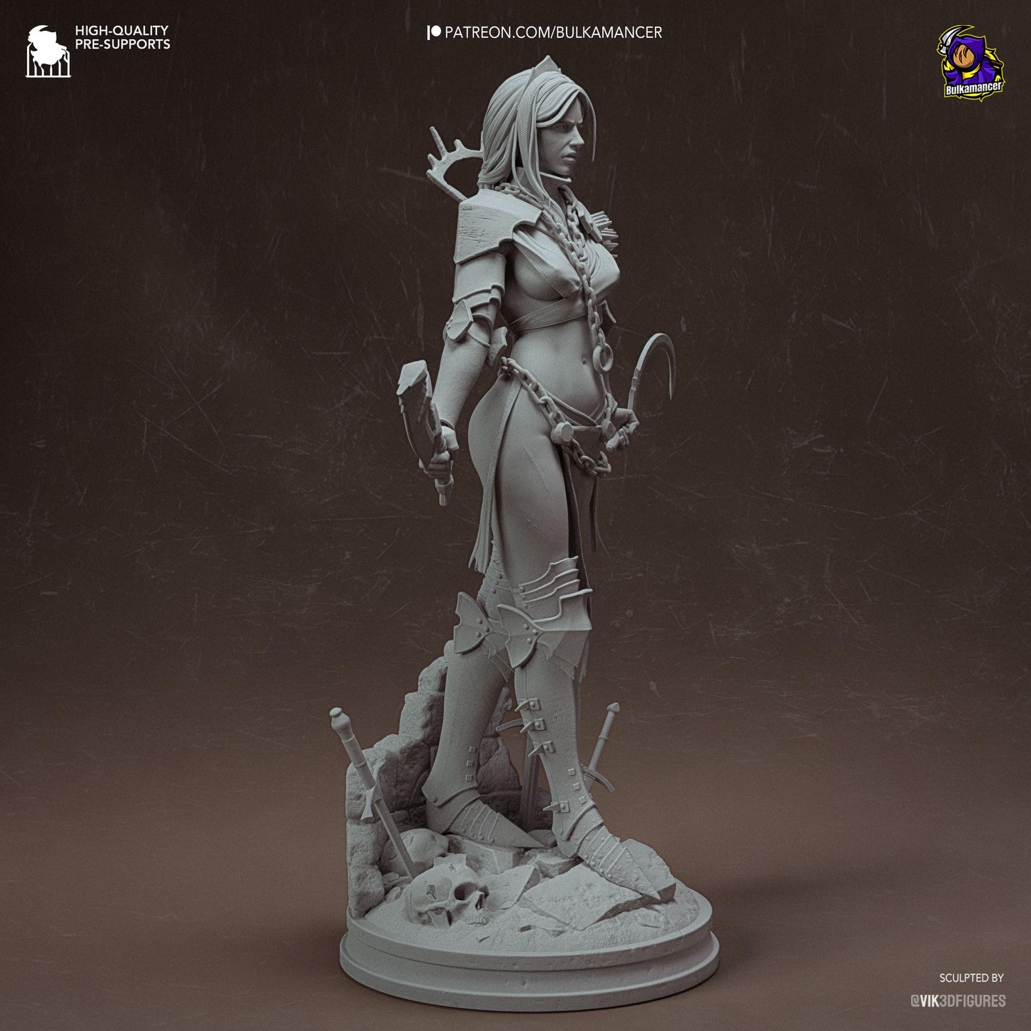 Clang – Dark Fantasy Executioner Display Statue | 3D Printed Resin Figure | Unpainted Collector Model