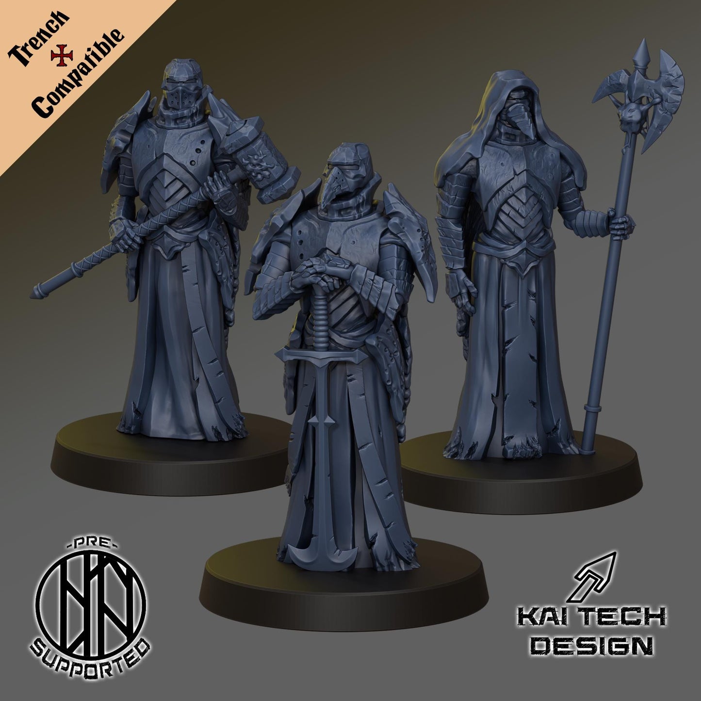 Trench Crusade Compatible - Cult Of The Black Grail Warband Set With Bases