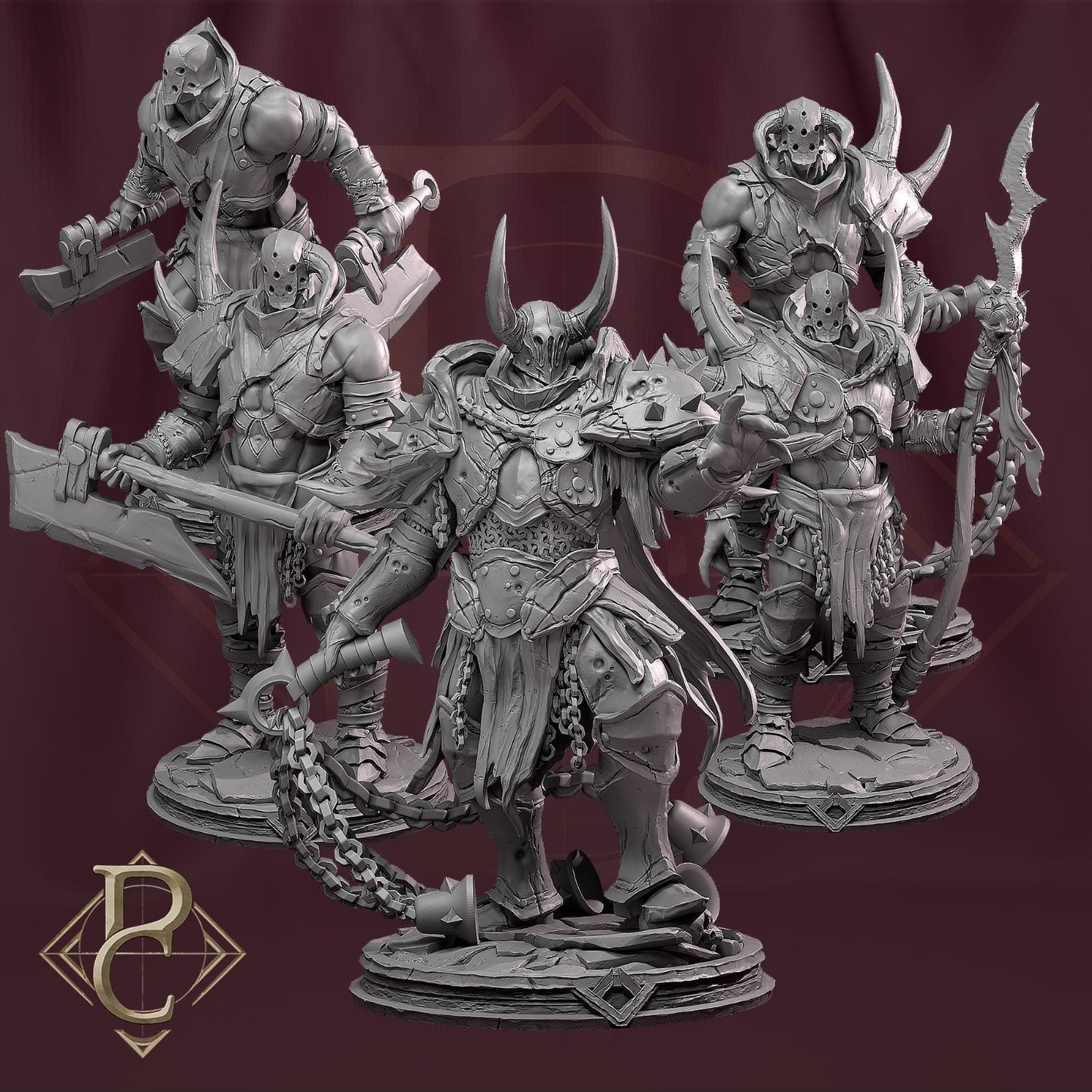 Necrotic Barbarians x7 assorted. - D&D Demons, Fighter, Paladin - TC Proxy