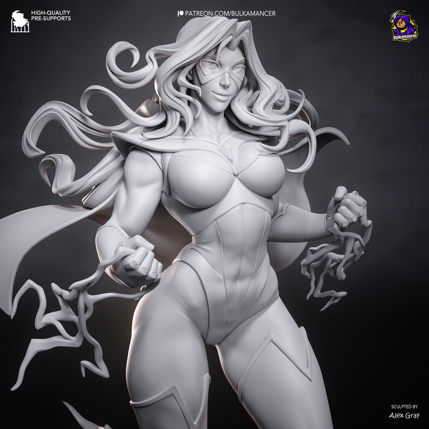 Bright Cardigan Resin Statue • Heroine Display Figure  Unpainted Collector Model