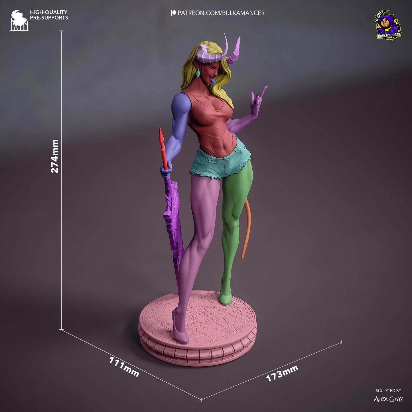 Atheist Devil – Demon Pinup Display Statue | 3D Printed Resin Figure | Unpainted Collectible Model