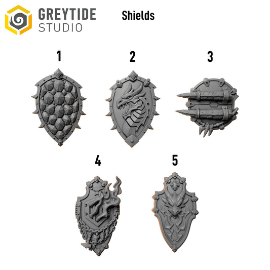 Anvil Wardens Shields x10 | Salamander Proxy | 32mm Grimdark Conversion Bitz