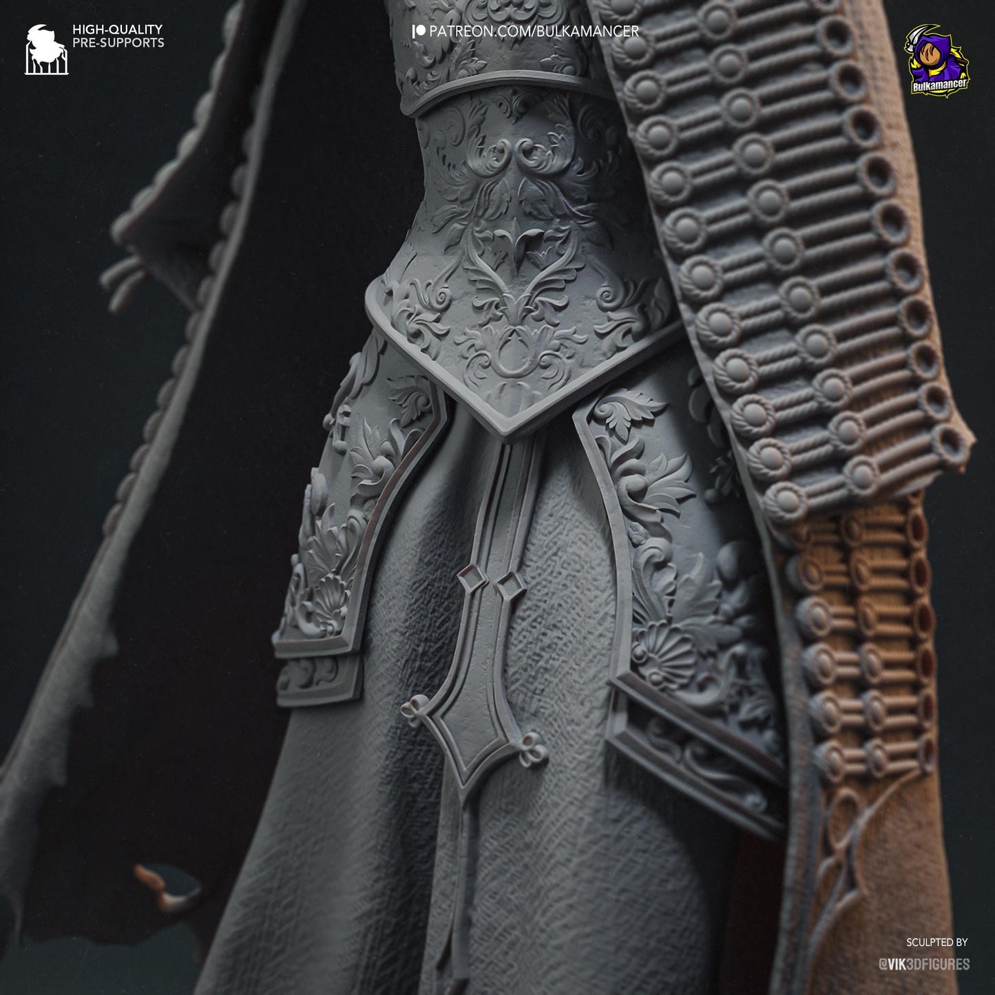 a close up of a statue of a man in armor