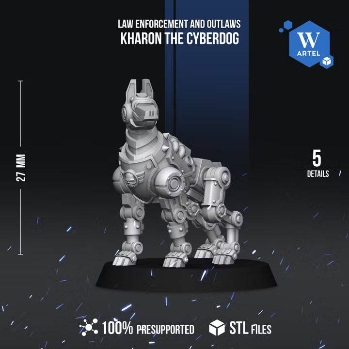 Kharon the Cyberdog, Hand-Sculpted Multi-Part Kit, 28mm Scale