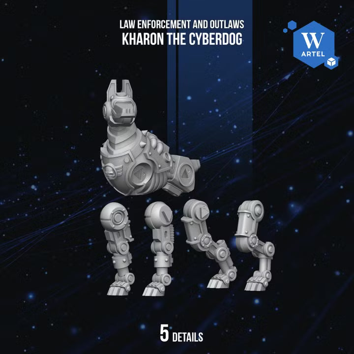 Kharon the Cyberdog, Hand-Sculpted Multi-Part Kit, 28mm Scale