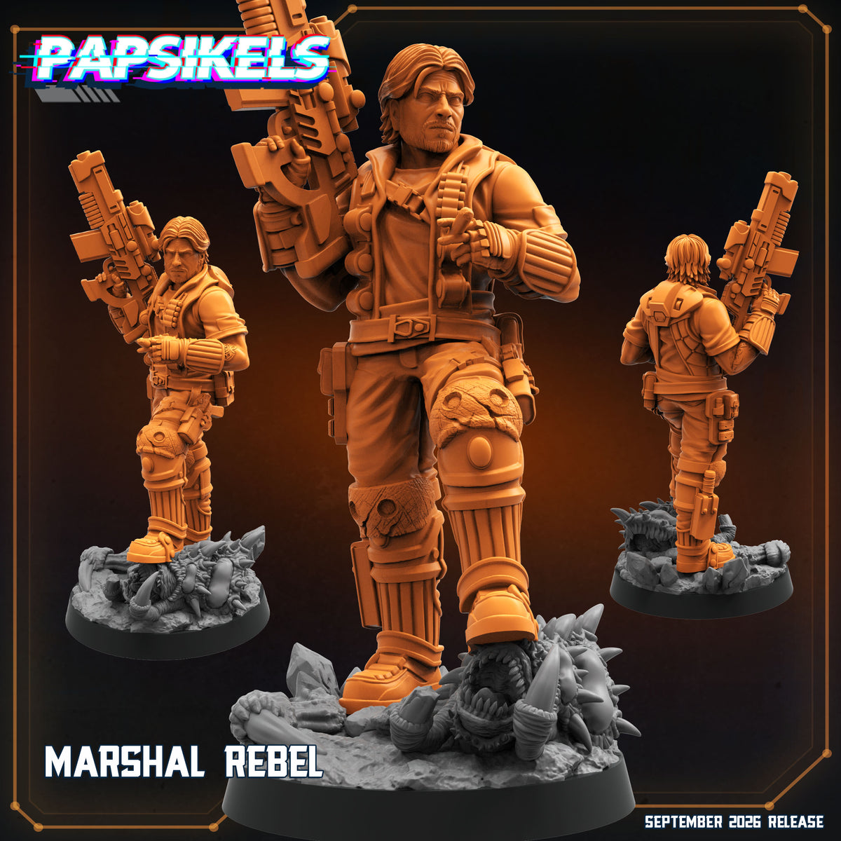 Marshall Rebel Sci-Fi Commander Miniature | StarCraft Proxy | High Detail Resin Tabletop Model