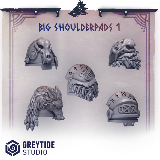 five detailed 3D models of helmets or headgear, each with unique designs and markings. The helmets appear to be from a fantasy or science fiction setting, possibly related to a warrior or warrior-like character. The image does not contain any text, and the descriptions provided are not redundant and do not describe each helmet individually.