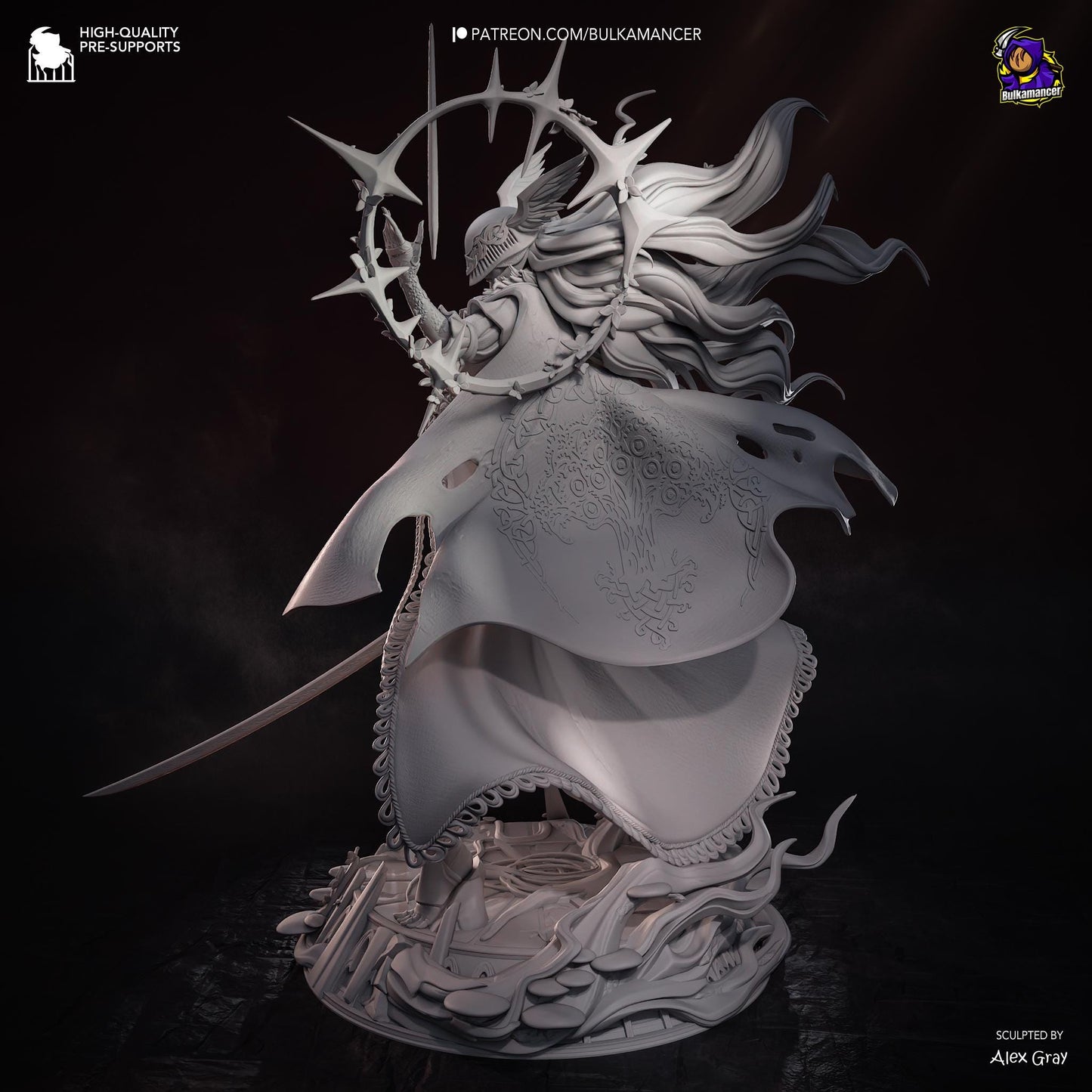Blade of Rot Unpainted Resin Statue | Corrupted Sword Saint Warrior | Dark Fantasy Display Figure