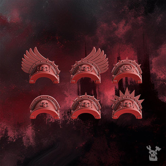 Crimson Wing Shoulder Pads x20 - Grimdark - Blood Angel Proxy