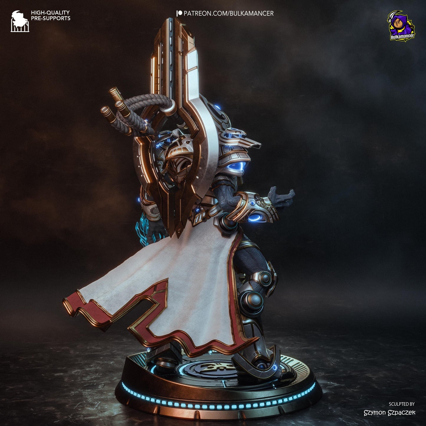 Hierarch of the Firstborn – Large Sci-Fi Display Statue | 3D Printed Resin Sculpture | Unpainted Collectible