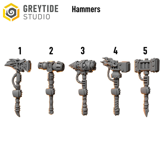 Anvil Wardens Hammers x10 | Salamander Proxy Resin Weapons | 32mm Grimdark Bitz
