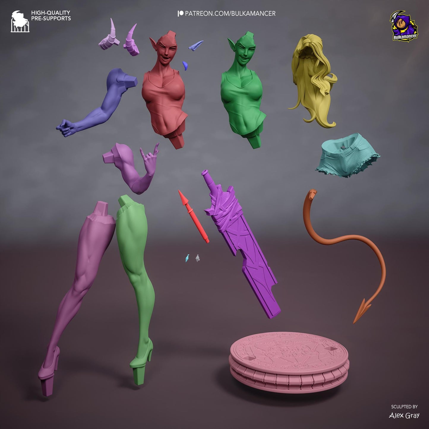 Atheist Devil – Demon Pinup Display Statue | 3D Printed Resin Figure | Unpainted Collectible Model